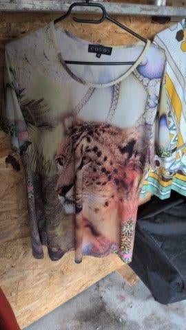 groen T-shirt met tijger van Conos  - XL- 4€, Ophalen of Verzenden, Zo goed als nieuw, Groen, Shirt of Top