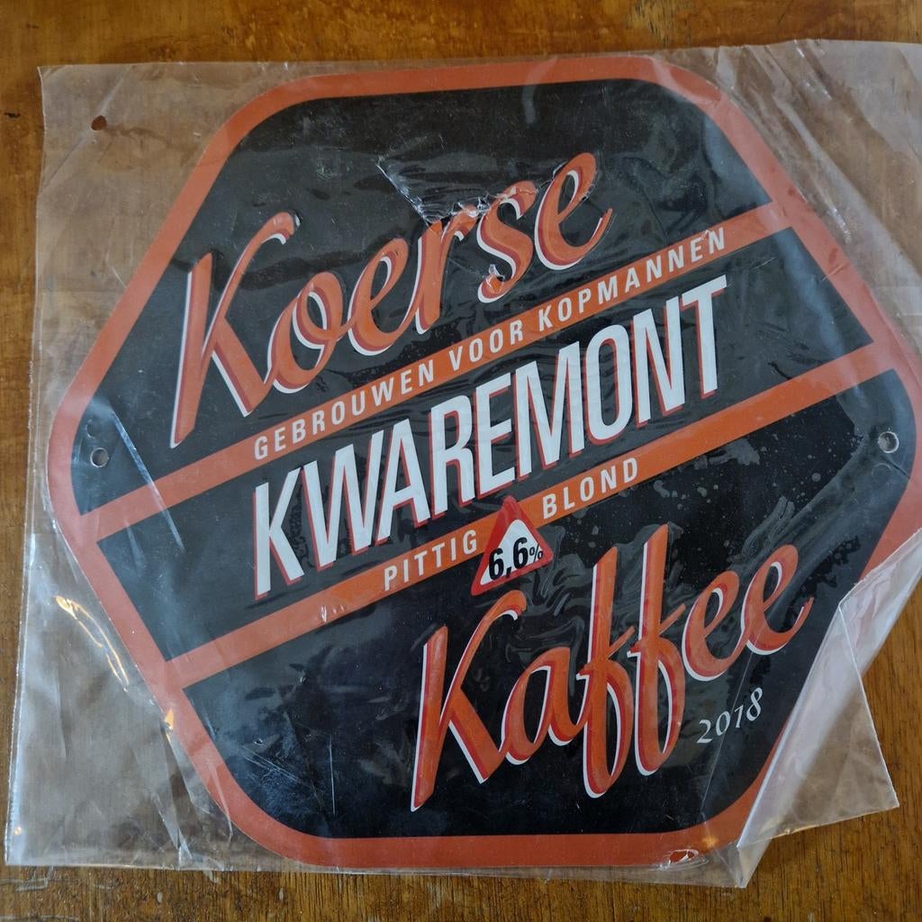 Metalen bord Kwaremont Koerse Kaffee 2018, Collections, Marques de bière, Enlèvement ou Envoi, Neuf, Panneau, Plaque ou Plaquette publicitaire