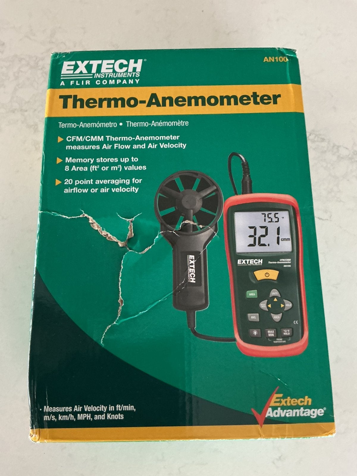 Extech AN100 Mini Thermo-Anemometer CFM/CMM, Enlèvement ou Envoi, Neuf, Pression