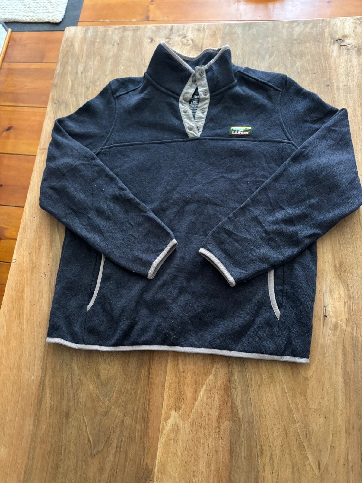 L.L. Bean zwarte fleece trui, Ophalen of Verzenden, Zo goed als nieuw, Maat 52/54 (L), Blauw