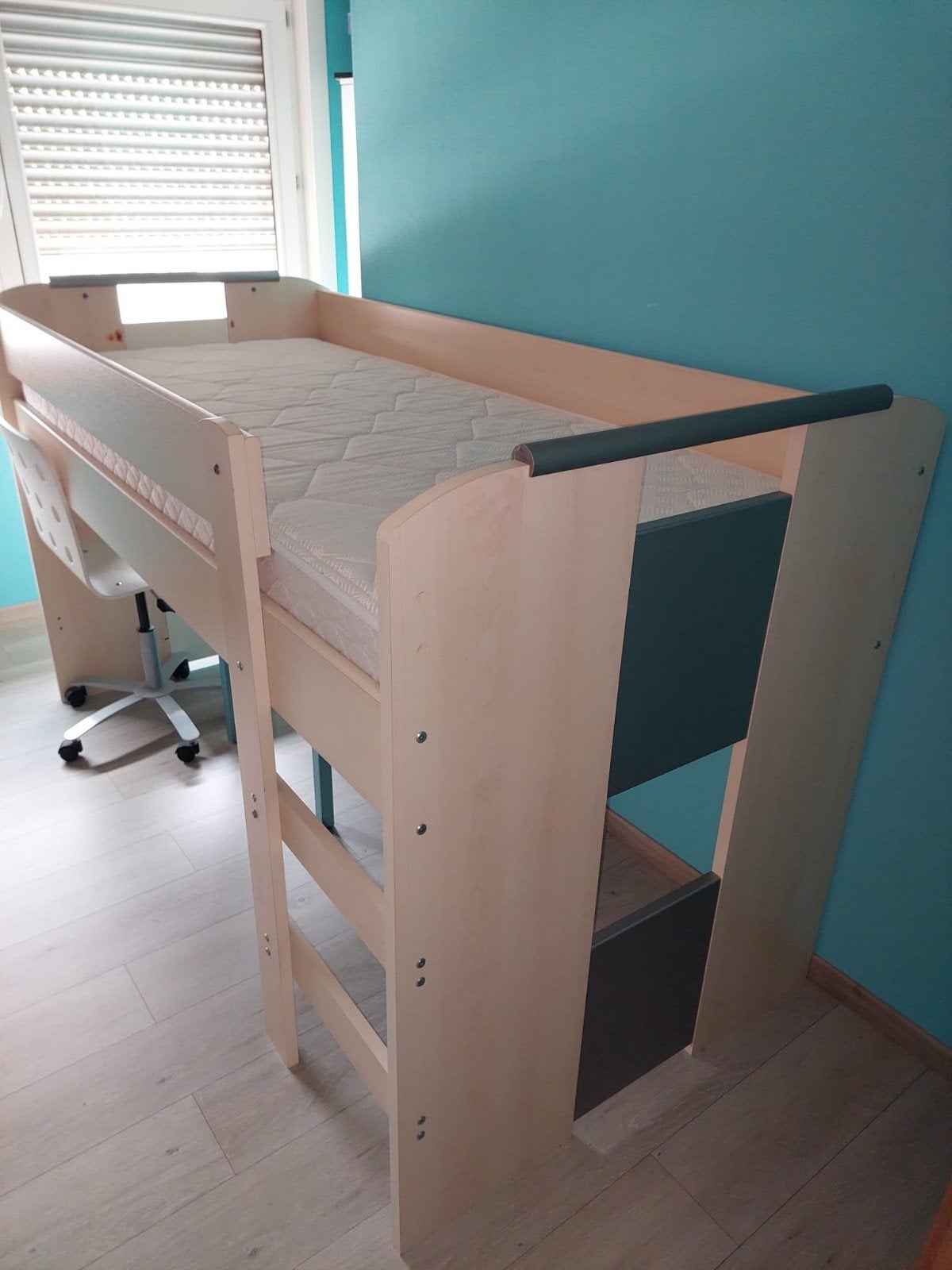 Halve hoogslaper met bureau, Kinderen en Baby's, Ophalen, Hoogslaper