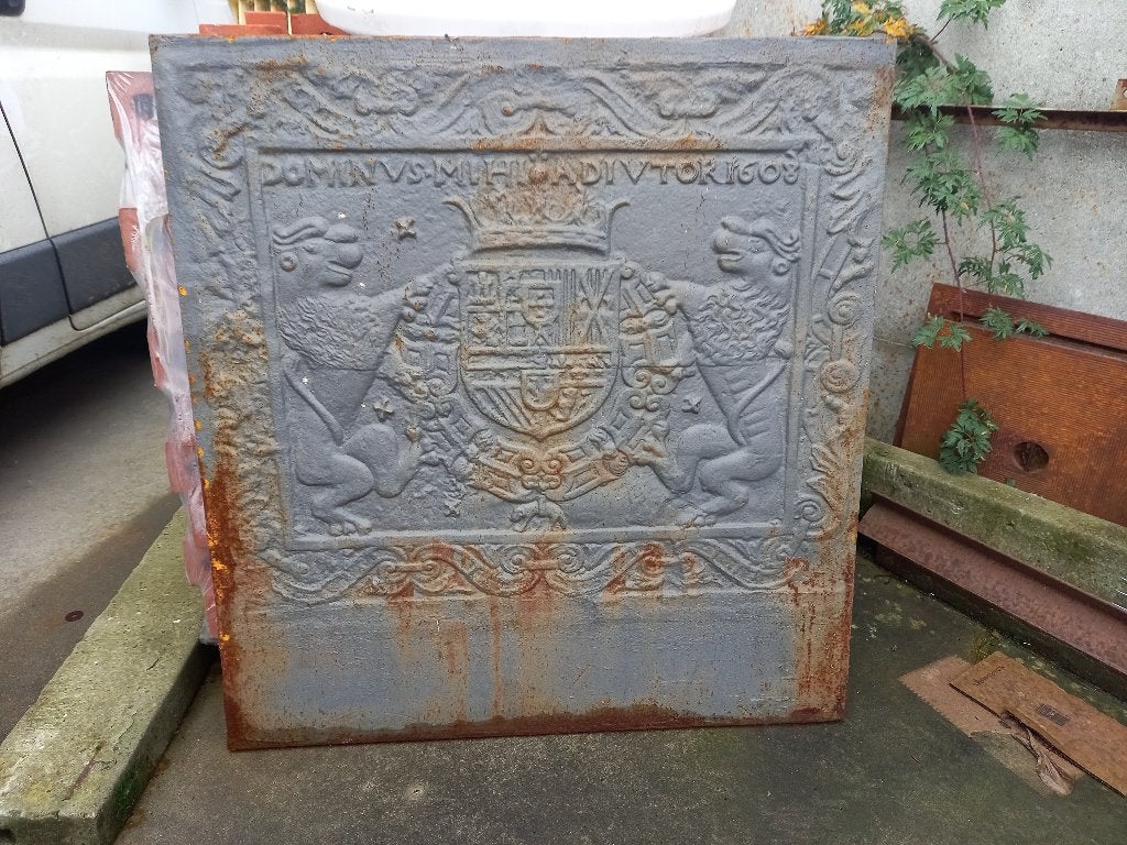 cheminée décorative massive en fonte, Neuf, 100 cm, 95 cm, Enlèvement