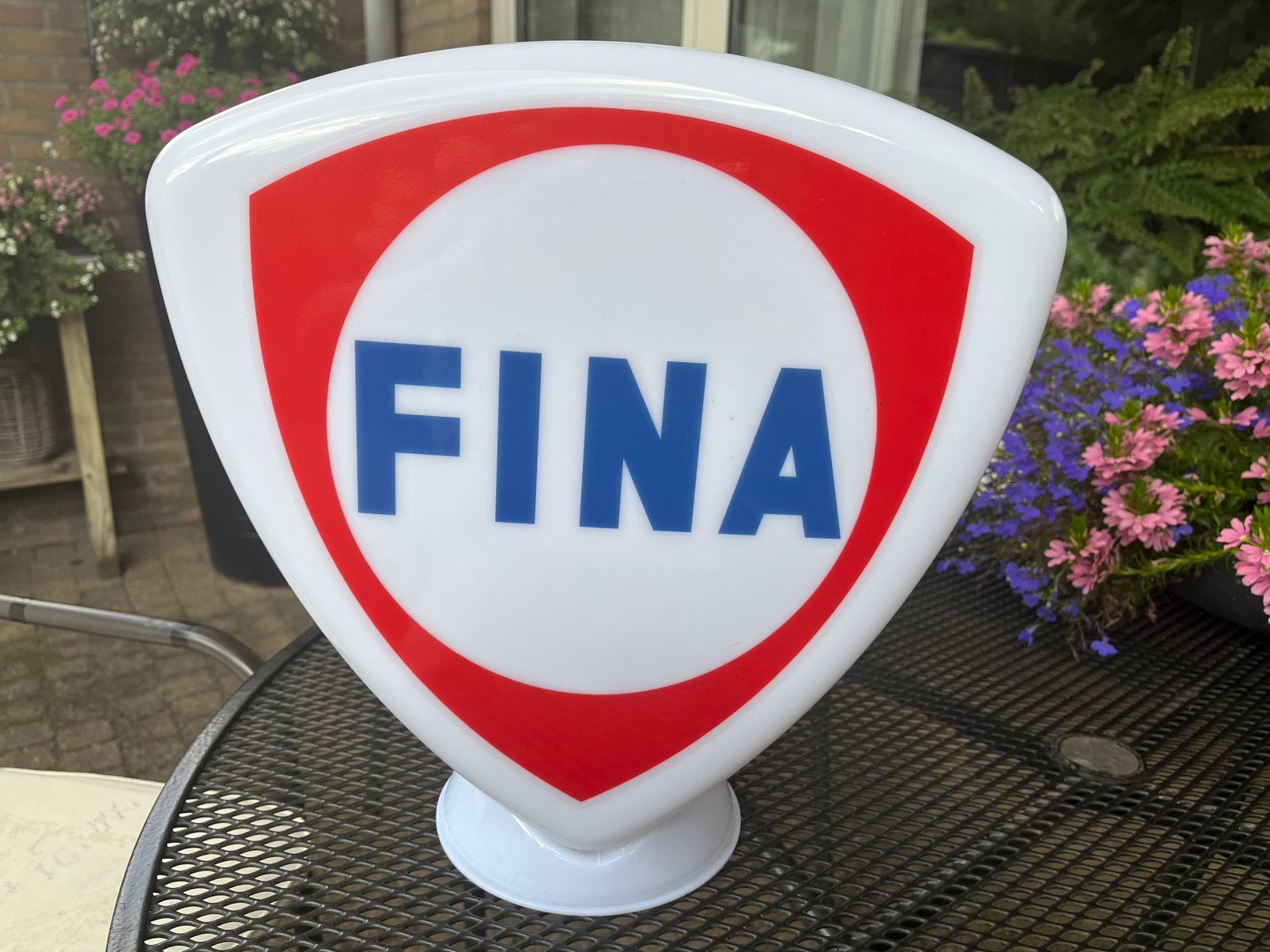 FINA benzinepomp globe, Ophalen, Nieuw