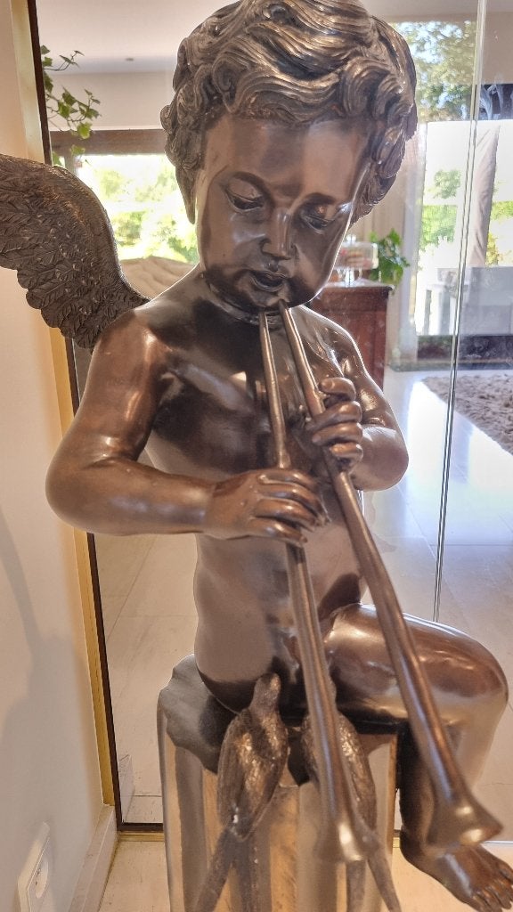 bronzen beeld engel, Ophalen, Brons