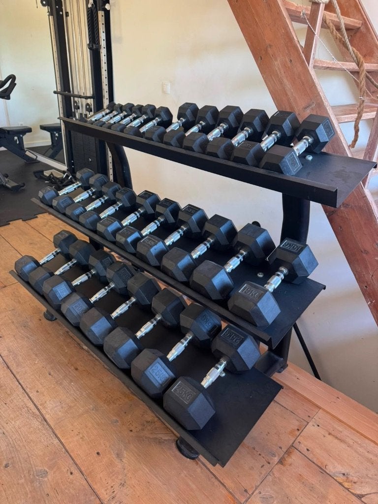 Dumbell Set 1kg tot 25 kg + Rack, Enlèvement, Comme neuf, Haltère