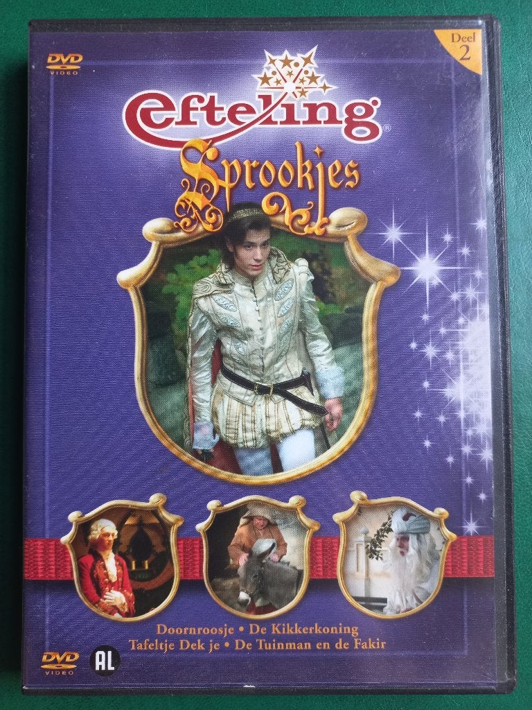 Efteling sprookjes - deel 2 (4 sprookjes op 1 DVD), Cd's en Dvd's, Alle leeftijden, Zo goed als nieuw, Sprookjes, Film
