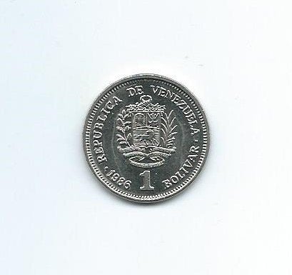 Venezuela, 1 Bolivar 1986., Postzegels en Munten, Munten | Amerika, Ophalen of Verzenden, Zuid-Amerika, Losse munt