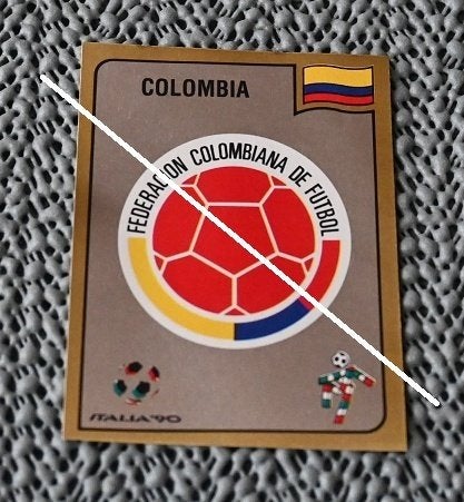 Panini Italia 90  Embleem Colombia, Verzenden, Zo goed als nieuw, Poster, Plaatje of Sticker