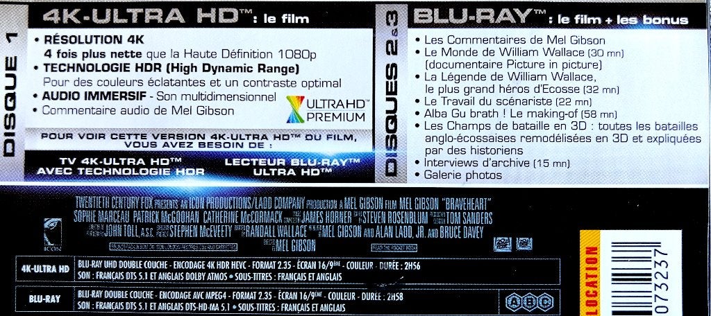 BRAVEHEART (3BLURAY) RARE Steelbook (Niet op voorraad) 4KUHD, Film, Ophalen of Verzenden, Zo goed als nieuw, Engels