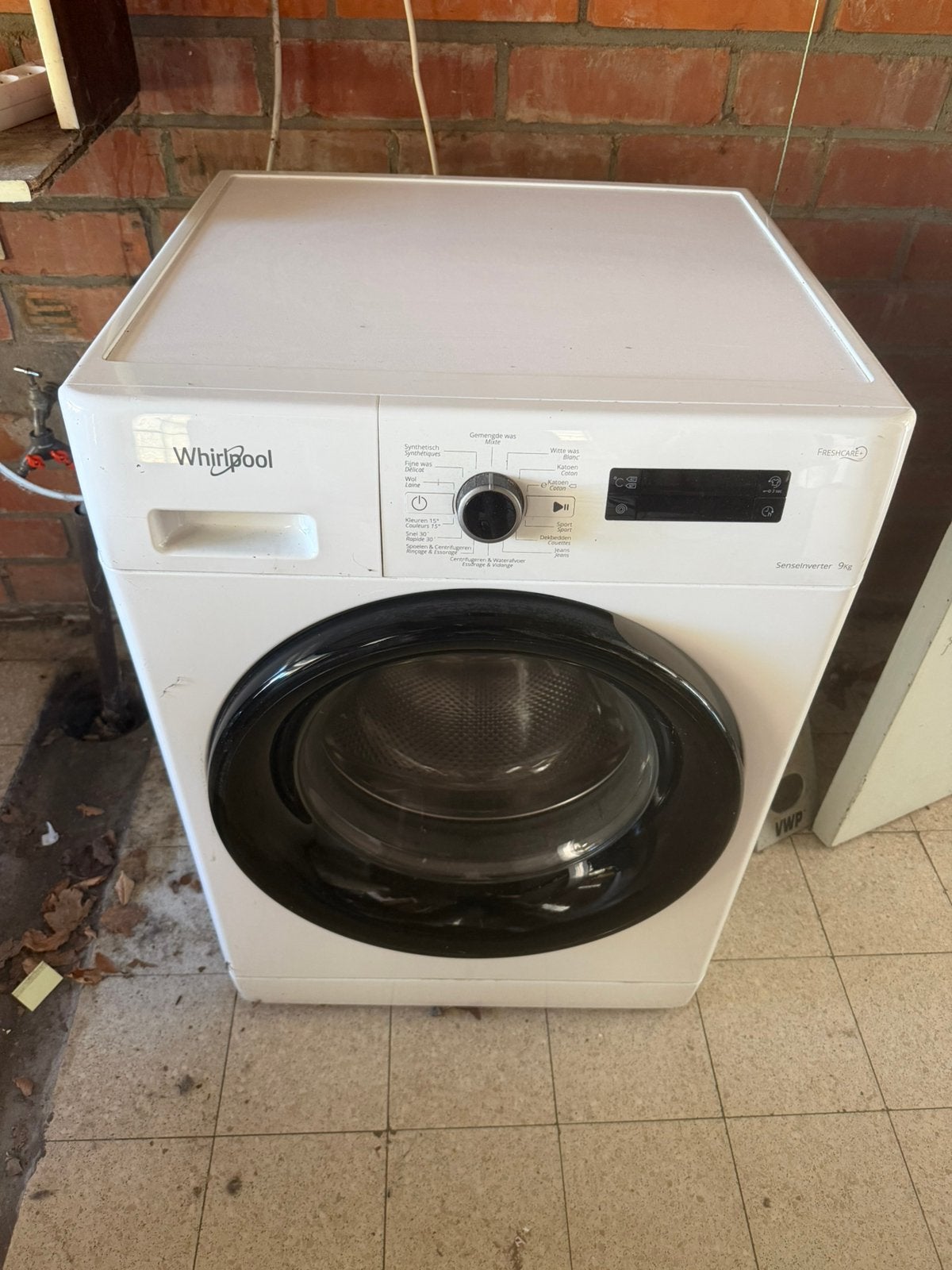 Whirlpool wasmachine 9KG, Elektronische apparatuur, Wasmachines, 8 tot 10 kg, Ophalen, Gebruikt, Voorlader