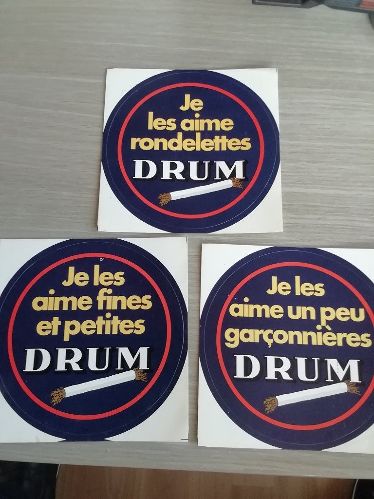 6 stickers drum tabak, Verzamelen, Ophalen