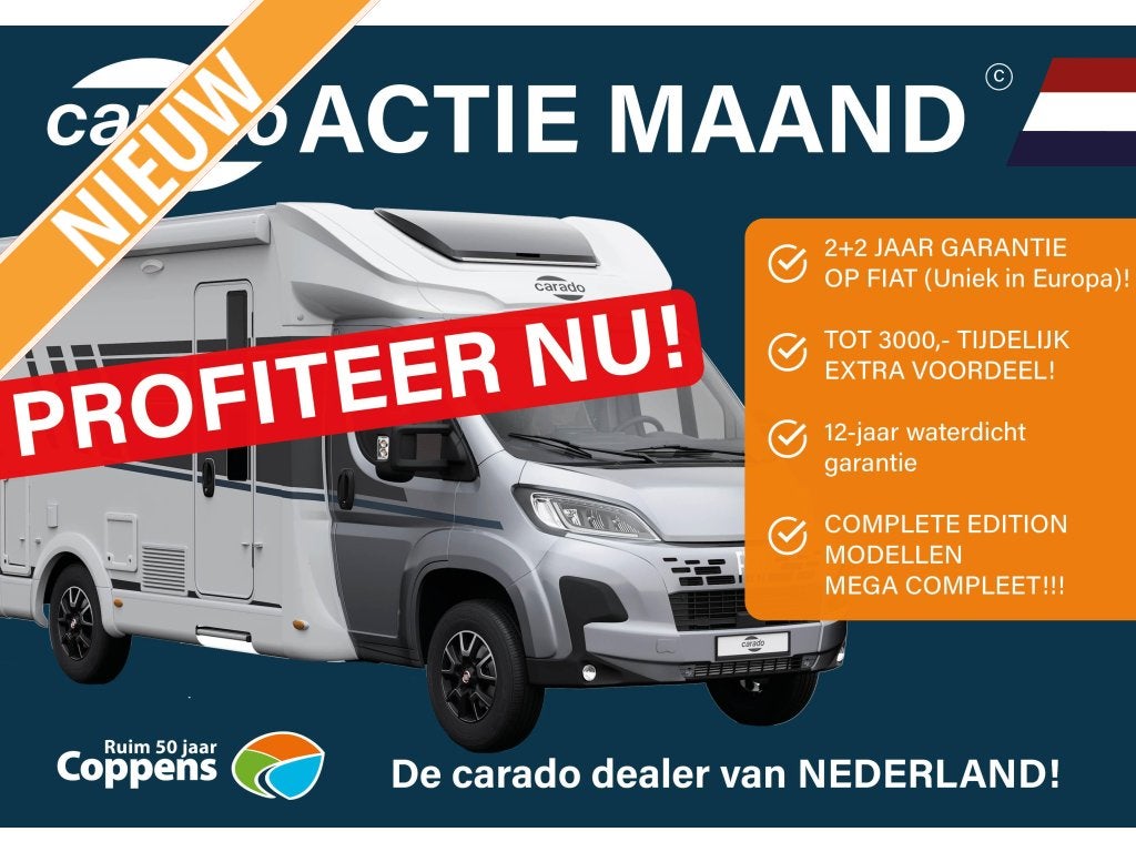 Carado T 459 &euro; 2.500,- KORTING!, Caravans en Kamperen, Mobilhomes, Automaat, Koelkast, Ringverwarming, 7 tot 8 meter