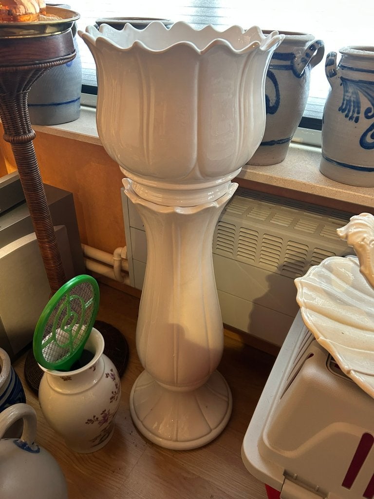 Decoratieve bloempot met zuil, Ophalen