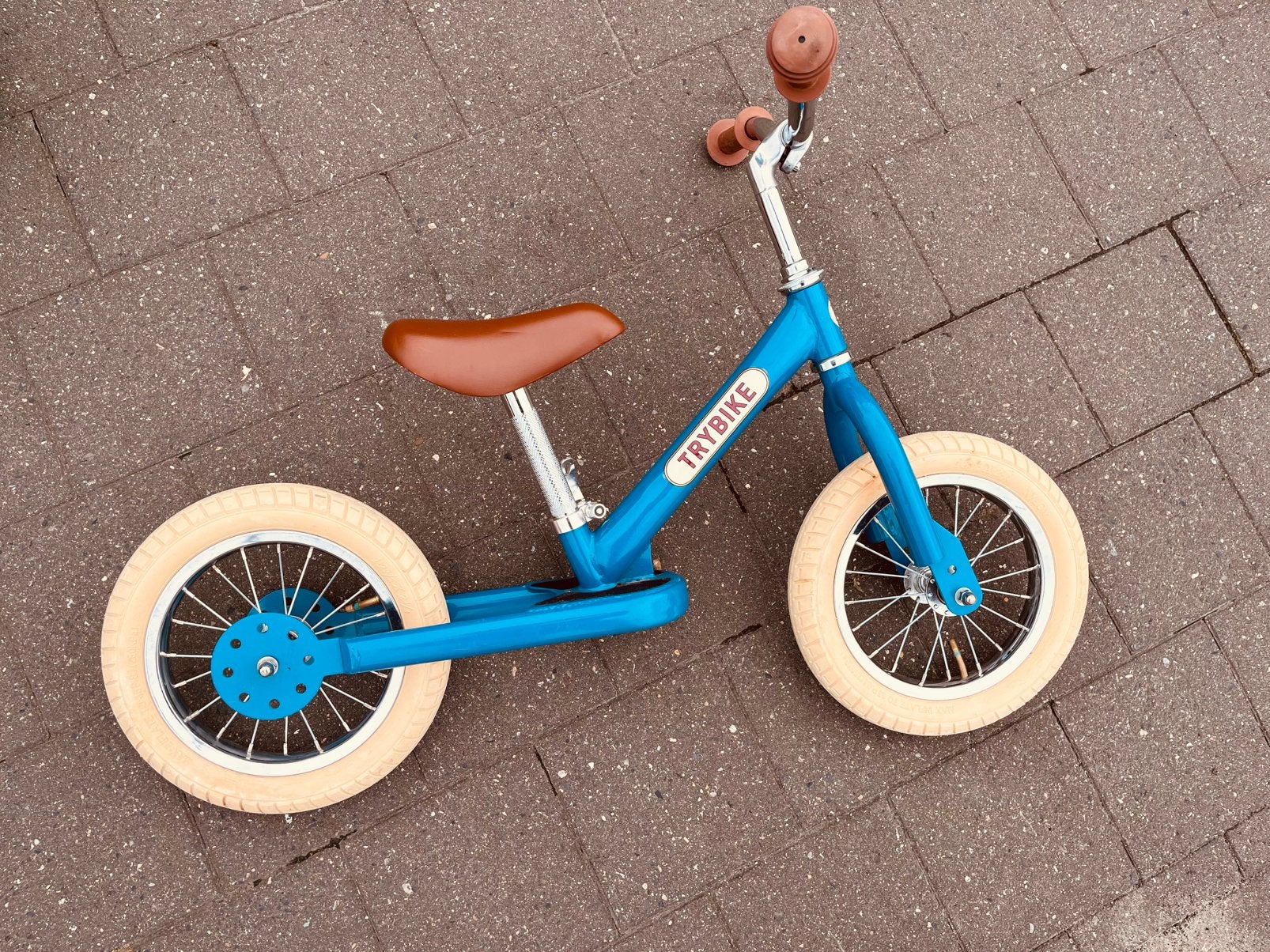 Trybike 2-in-1 Loopfiets Vintage Mat Blauw, Ophalen, Zo goed als nieuw, Loopfiets