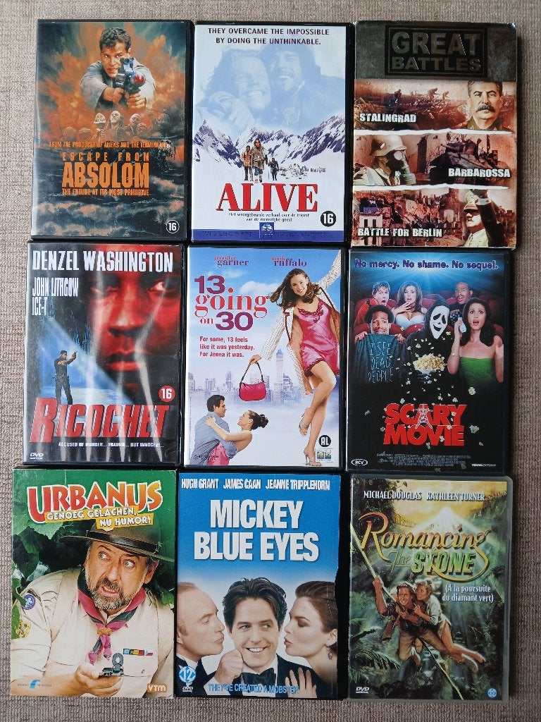 dvd's €1 per stuk, Ophalen of Verzenden, Engels, Overige genres, Nederlands