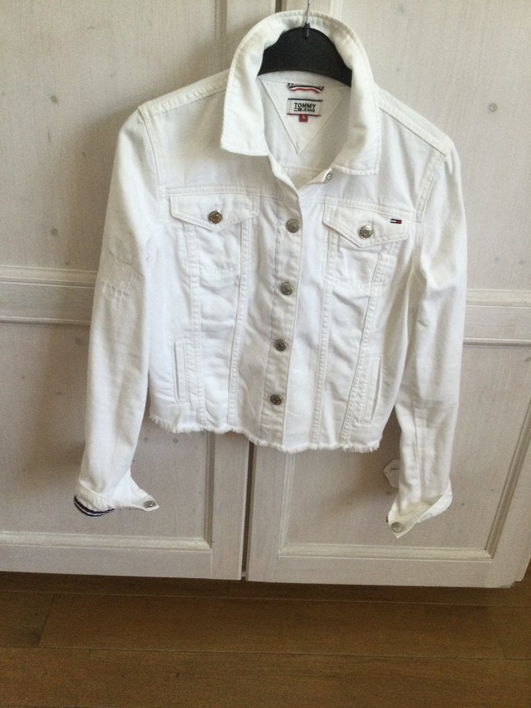 Jeans jasje, Ophalen, Tommy hilfiger, Wit, Zo goed als nieuw