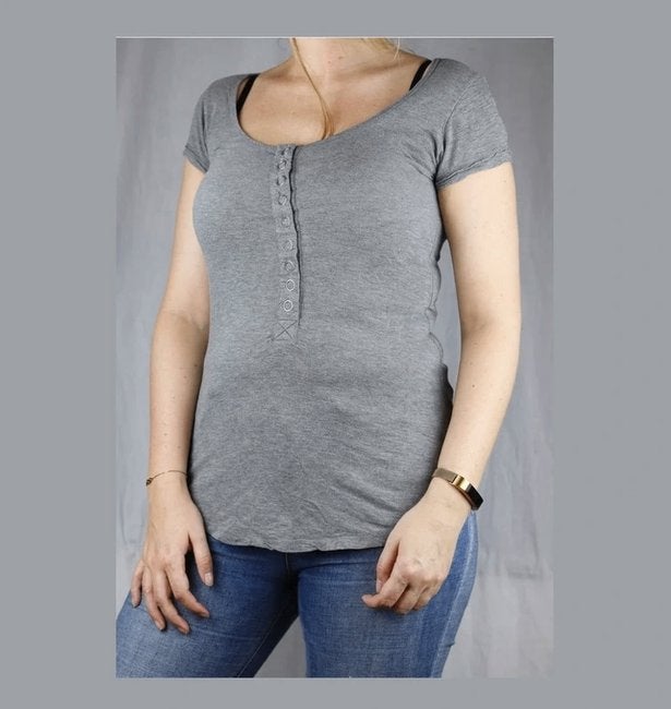 Grijs tshirt van bershka - Maat medium, Kleding | Dames, Ophalen of Verzenden, Grijs