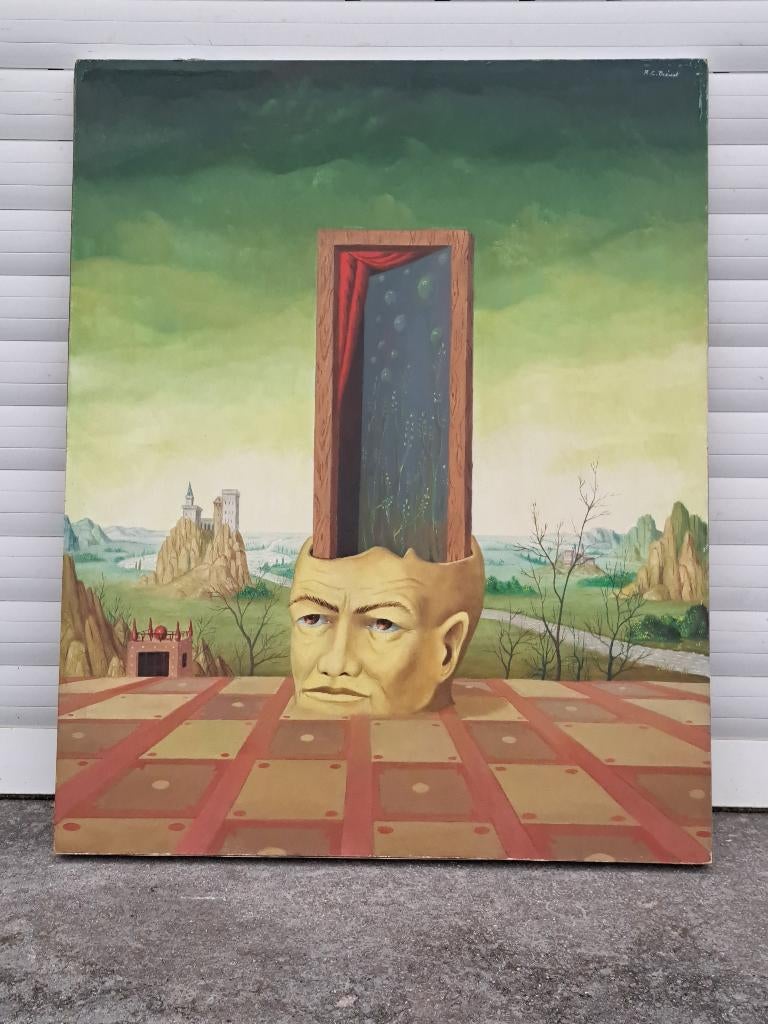 Huile sur panneau le poete signe Carl prevot, Antiek en Kunst, Ophalen of Verzenden