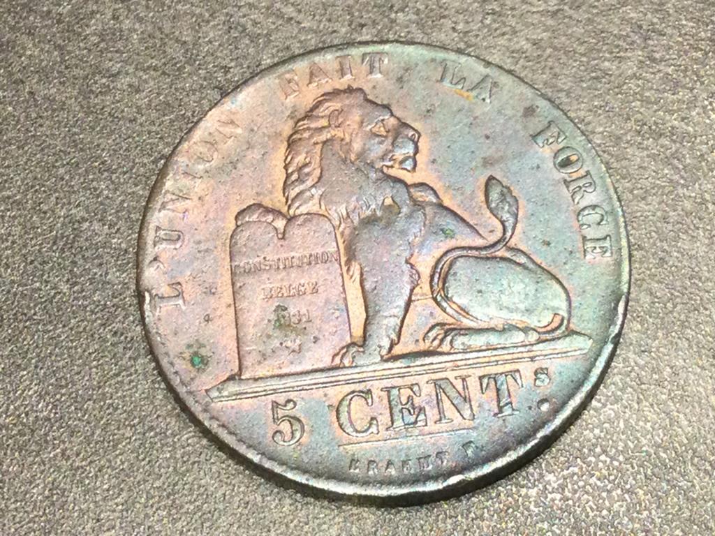 België 5 centimes 1851 tweede 1 hoger dan 5, Postzegels en Munten, Munten | België, Ophalen of Verzenden