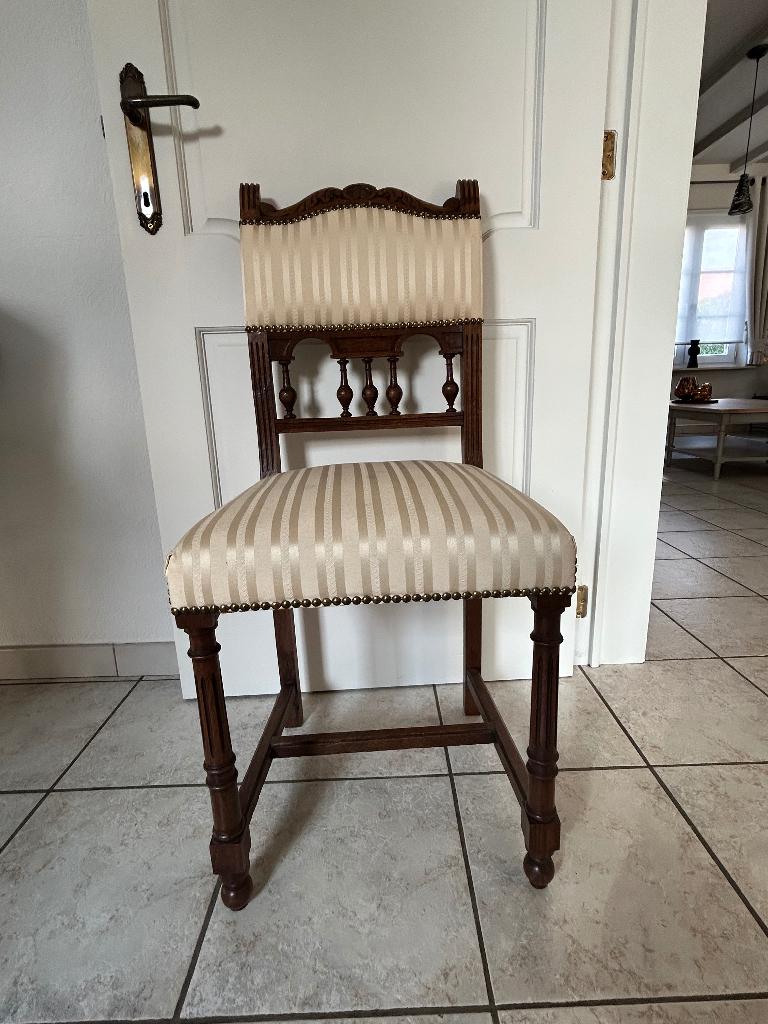 6 Antieke stoelen, Henri II-stijl uit de late 19 de eeuw., Ophalen, Gebruikt, Overige kleuren, Henri II-stijl