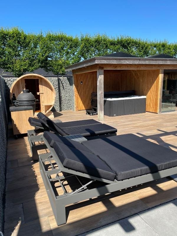 Design ligbedden nog enkelen uit voorraad voor sale prijs, Tuin en Terras, Verzenden, Nieuw, Aluminium, Verstelbaar