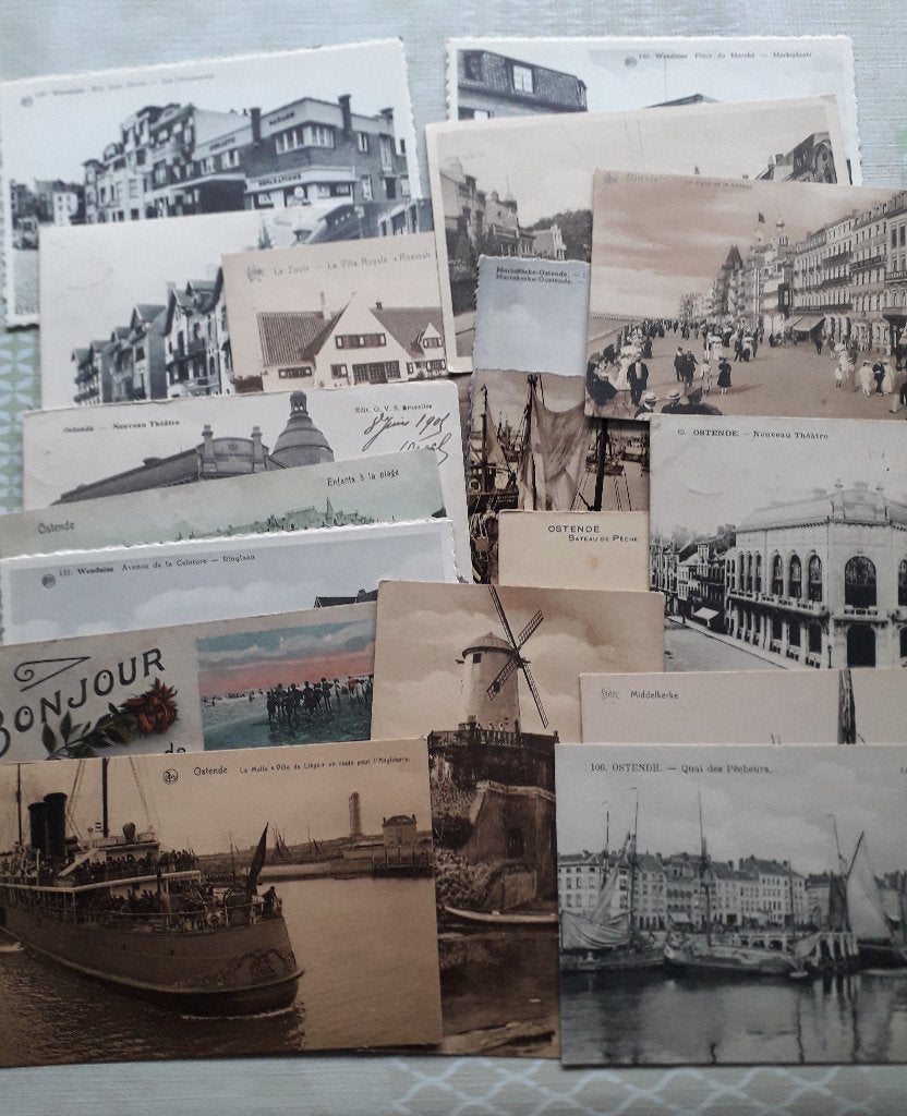 postkaarten oost- en west Vlaanderen, Verzamelen, Ophalen of Verzenden, 1940 tot 1960, Gelopen, West-Vlaanderen