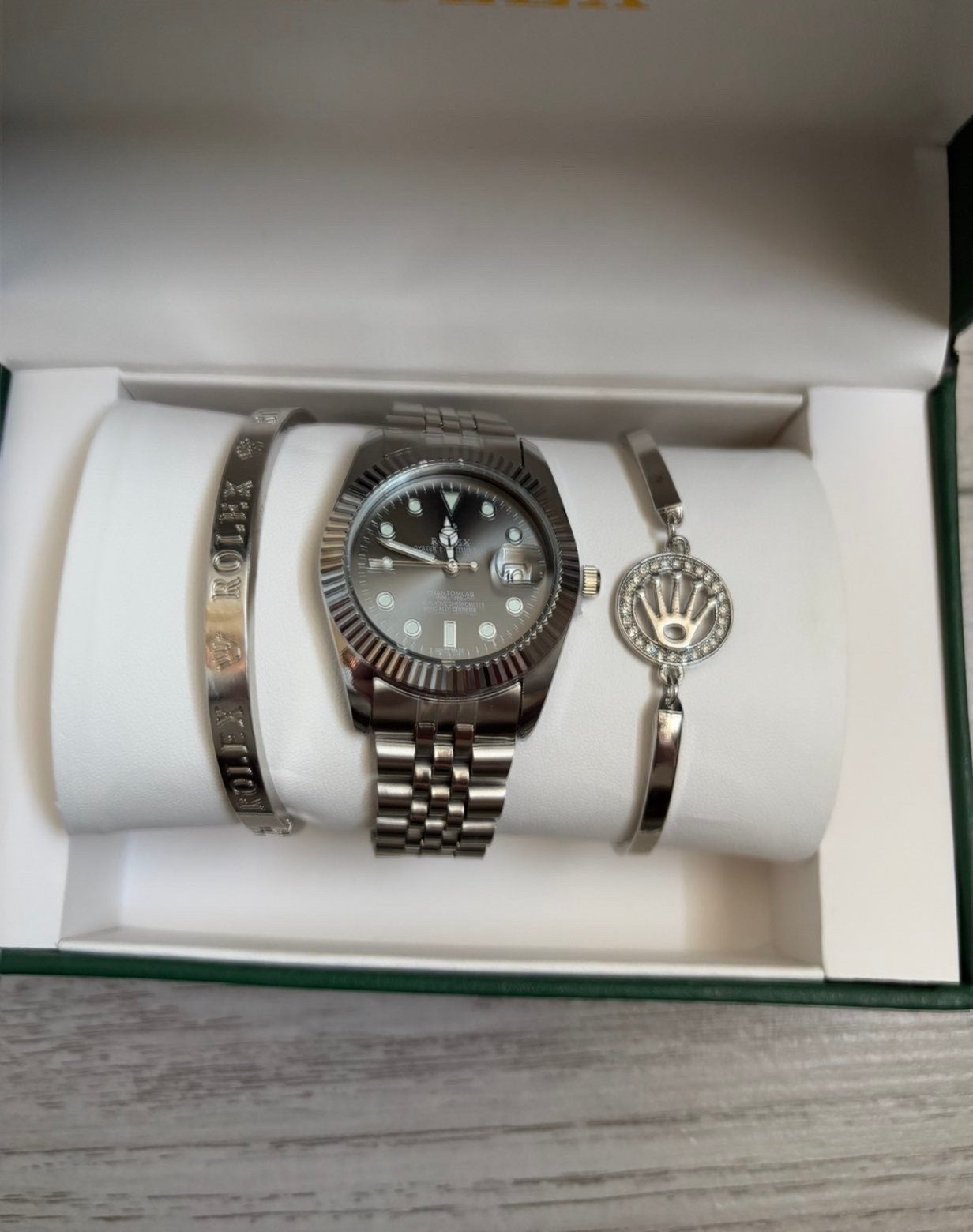 Rolex setje, Handtassen en Accessoires, Horloges | Dames, Overige materialen, Rolex, Polshorloge, Overige materialen