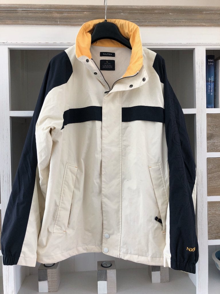 NAUTICA windjack voor heren (L), Ophalen of Verzenden, Zo goed als nieuw, Geel, NAUTICA