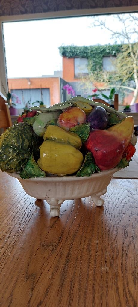 Vintage  - Groente- en fruitschaal in biscuit, Ophalen of Verzenden