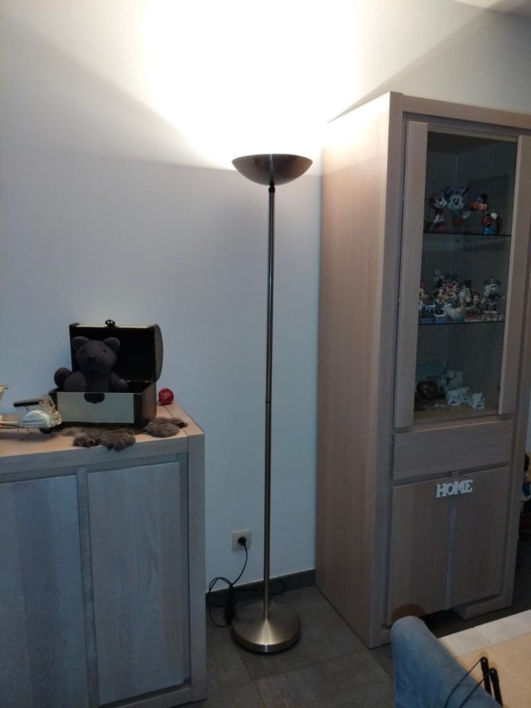 Zilveren staanlamp, Huis en Inrichting, Lampen | Vloerlampen, Ophalen