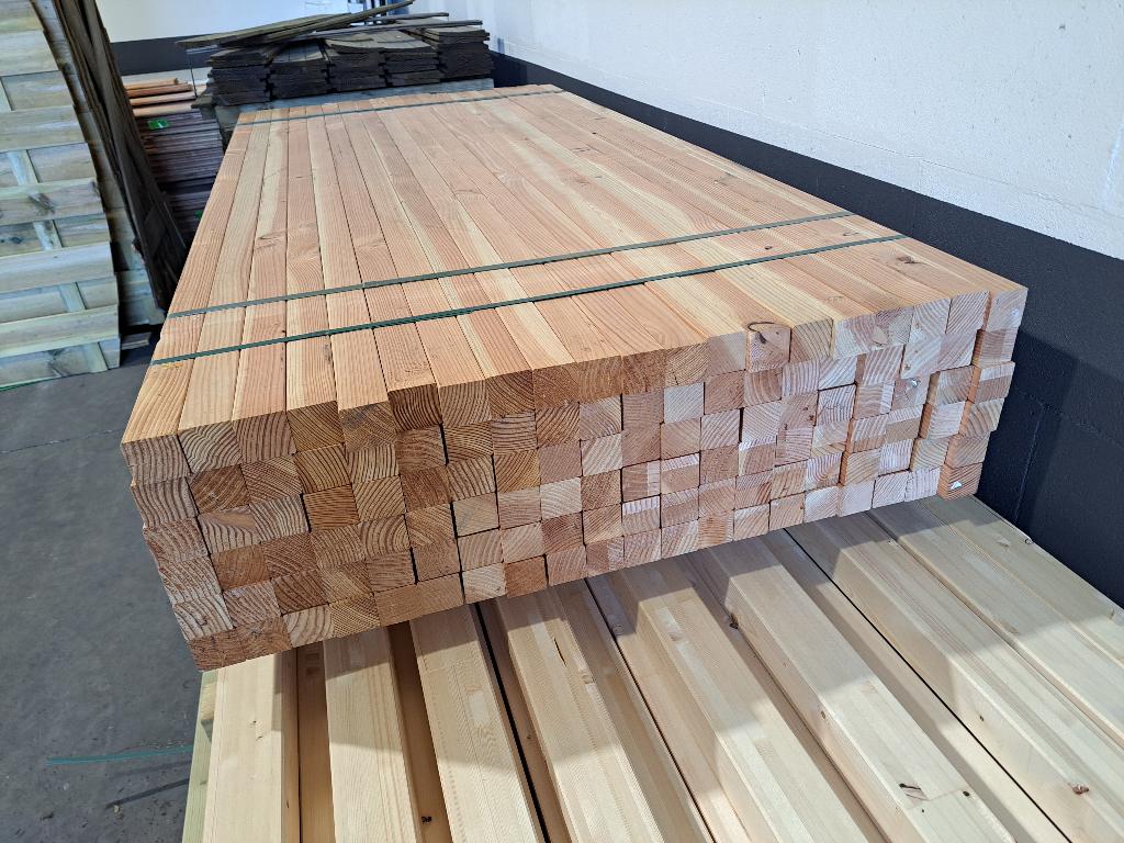 GOEDKOOP! Douglasbalkjes/regels (geschaafd): 50x50x2 m, Doe-het-zelf en Bouw, Hout en Planken, Ophalen, Nieuw, 200 tot 250 cm