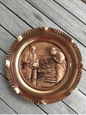 Assiette en cuivre "Angelus" - D 19,5 cm, Antiquités & Art, Enlèvement, Cuivre