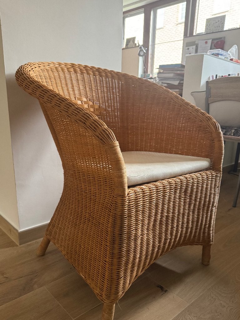 Fauteuil en rotin avec coussin, Maison & Meubles, Enlèvement