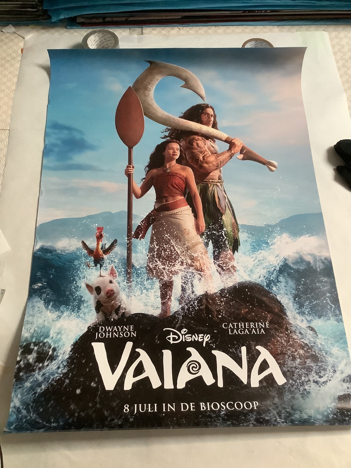 AFFICHE DU FILM VAIANA 70-100 cm, Enlèvement ou Envoi, Comme neuf