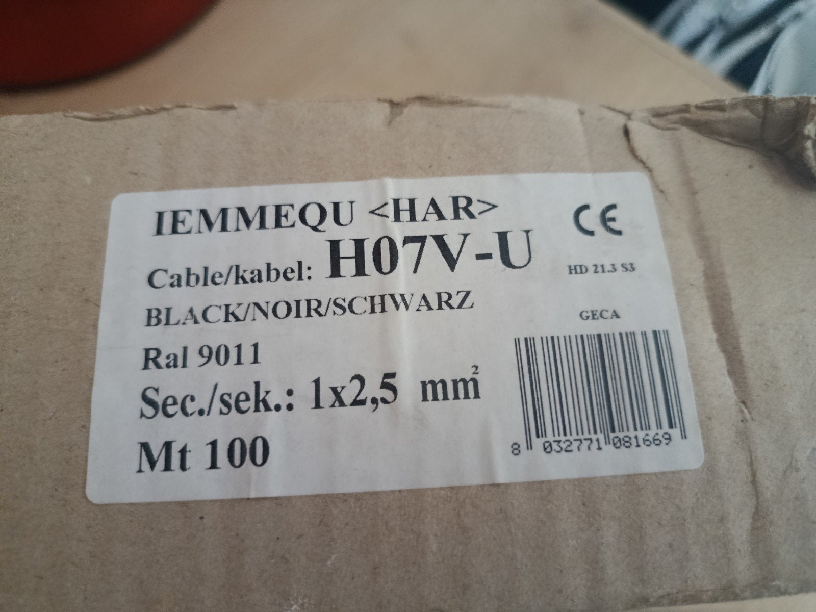 Kabel H07V-U, Ophalen, Nieuw, Overige materialen, Overige typen
