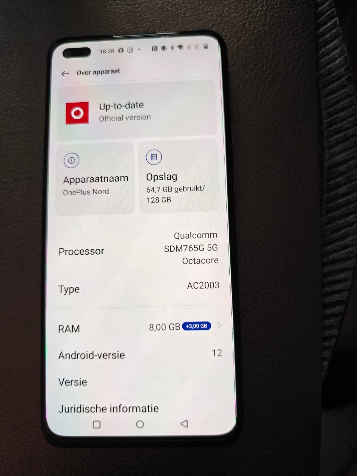 OnePlus nord, Telecommunicatie, Ophalen, 128 GB, Blauw, Zo goed als nieuw