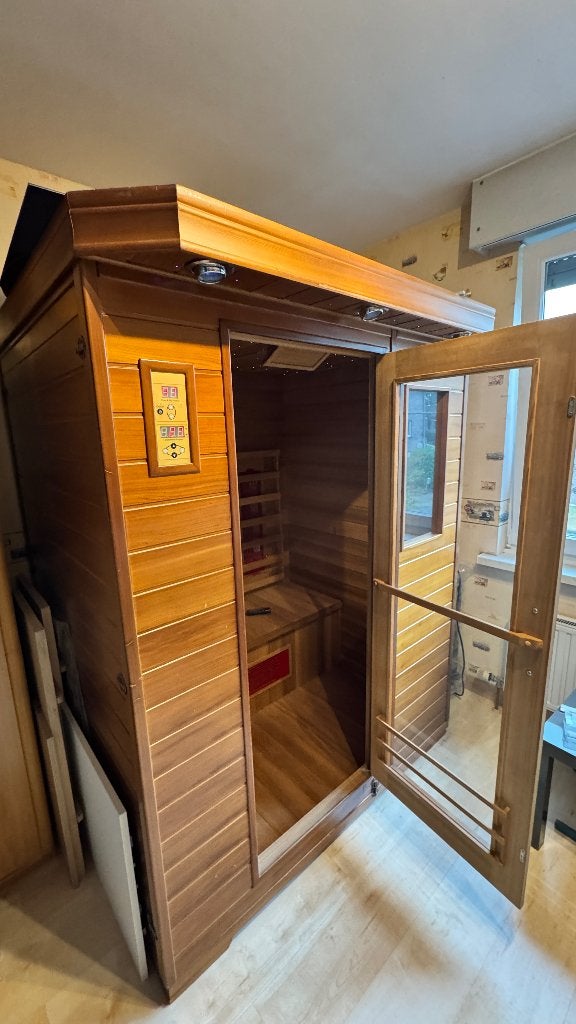 Infra rood cabine voor 3 personen., Sport en Fitness, Sauna, Ophalen, Gebruikt, Infrarood, Complete sauna