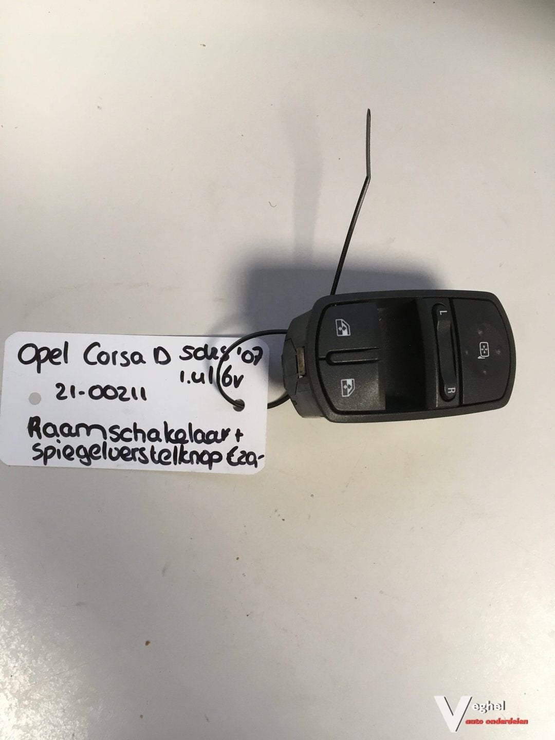 Opel Corsa D '07 Raamschakelaar met spiegel bed., Auto-onderdelen, Gebruikt, -, -, Ophalen of Verzenden