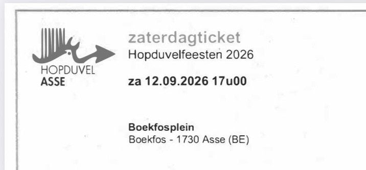 Tickets voor hopduvel voor zaterdagavond