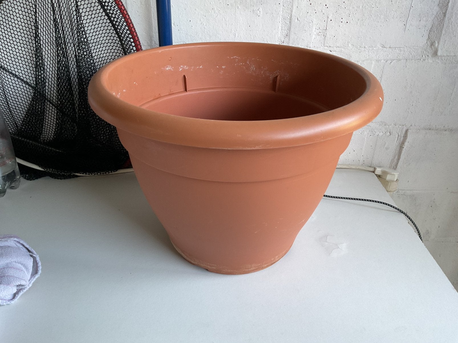 Elho kunststof bloempot d40cm, Kunststof, Gebruikt, Rond, Minder dan 40 cm