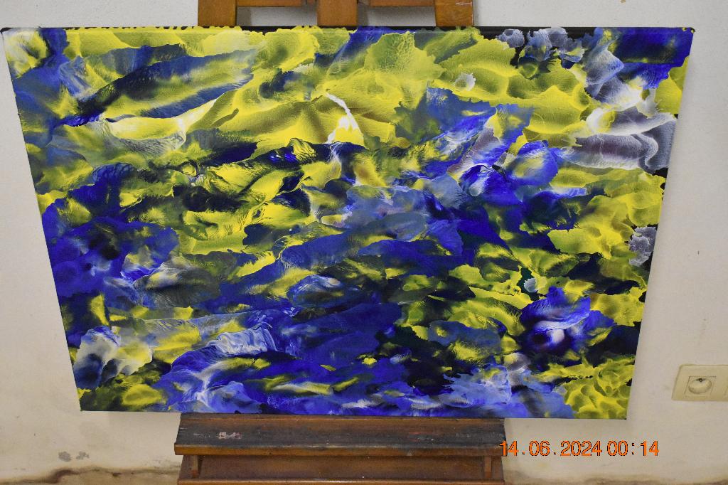 Peinture abstraite, serie no (58) par joky kamo, peinture, Antiquités & Art, Enlèvement, Gouache, Abstrait