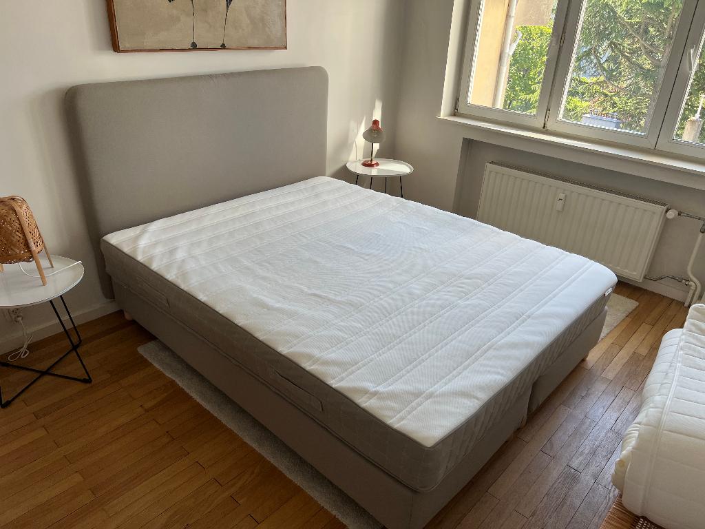 lit Ikea, Tissu, Autres couleurs, 210 cm, Comme neuf