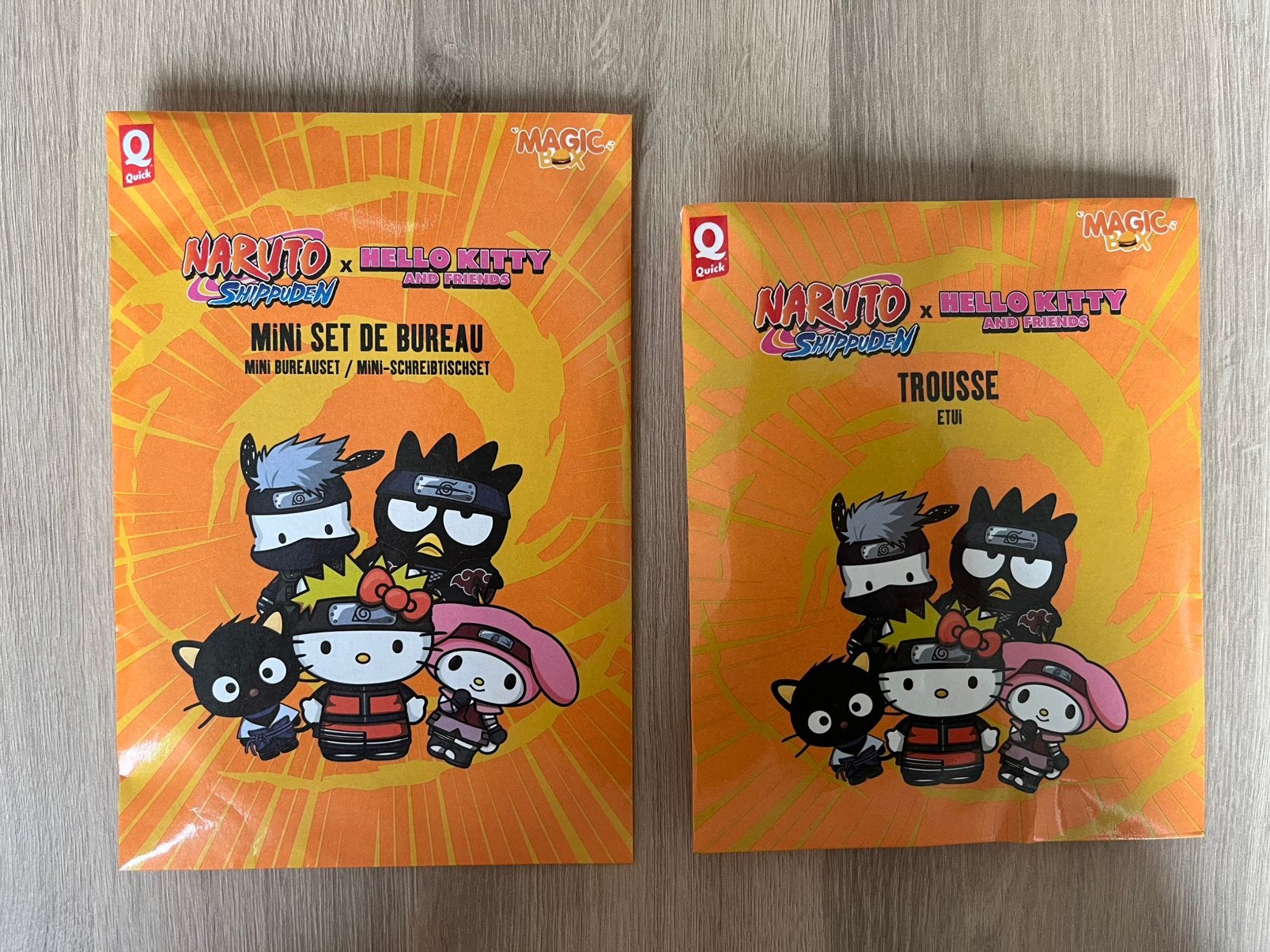 Pennenzak + mini bureauset Naruto x Hello Kitty, Ophalen of Verzenden, Nieuw