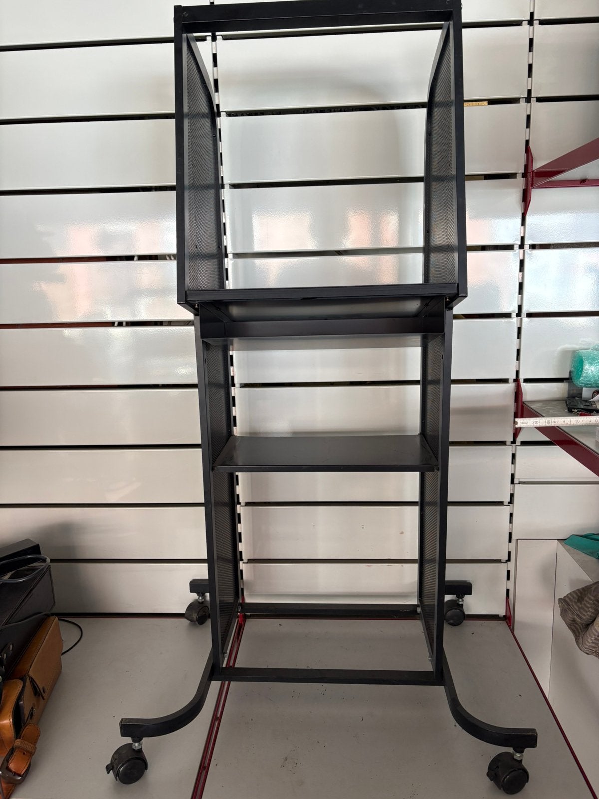 Meuble rack de rangement / Hi-Fi / métal roulettes, Enlèvement, Comme neuf