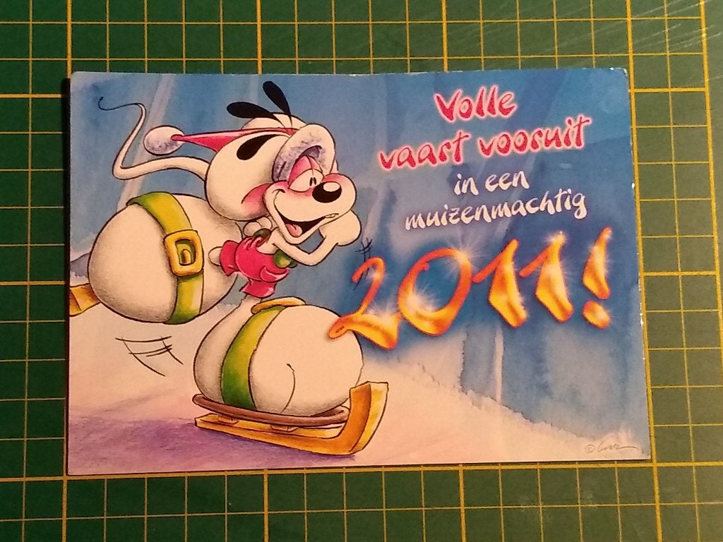 postkaart diddl kaasblad 2011 volle vaart vooruit muizen, Verzamelen, Ophalen of Verzenden, Diddl, Zo goed als nieuw