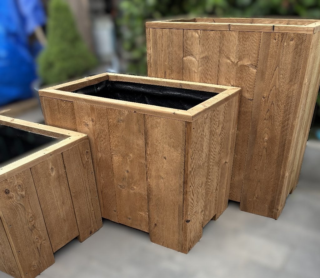 Handgemaakte Thermowood Plantenbakken–Strak&Duurzaam Design, Jardin & Terrasse, Bacs à fleurs & Jardinières, Neuf, Bois, Intérieur