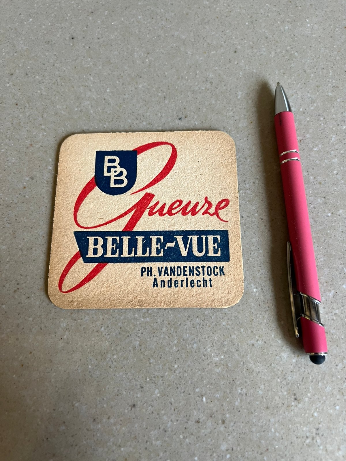 Geuze Belle-Vue Ph Vanderstock Anderlecht bierkaart, Verzamelen, Biermerken, Verzenden, Gebruikt, Viltje(s), Overige merken