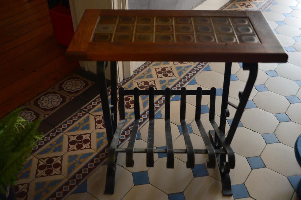 porte-journaux fer forgé et céramique, Enlèvement, Utilisé