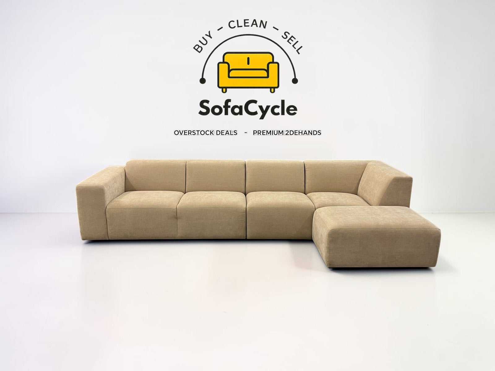Chaise d'angle Nordkapp en tissu beige, angle R — overstock, Neuf, Enlèvement ou Envoi, SofaCycle, Tissus