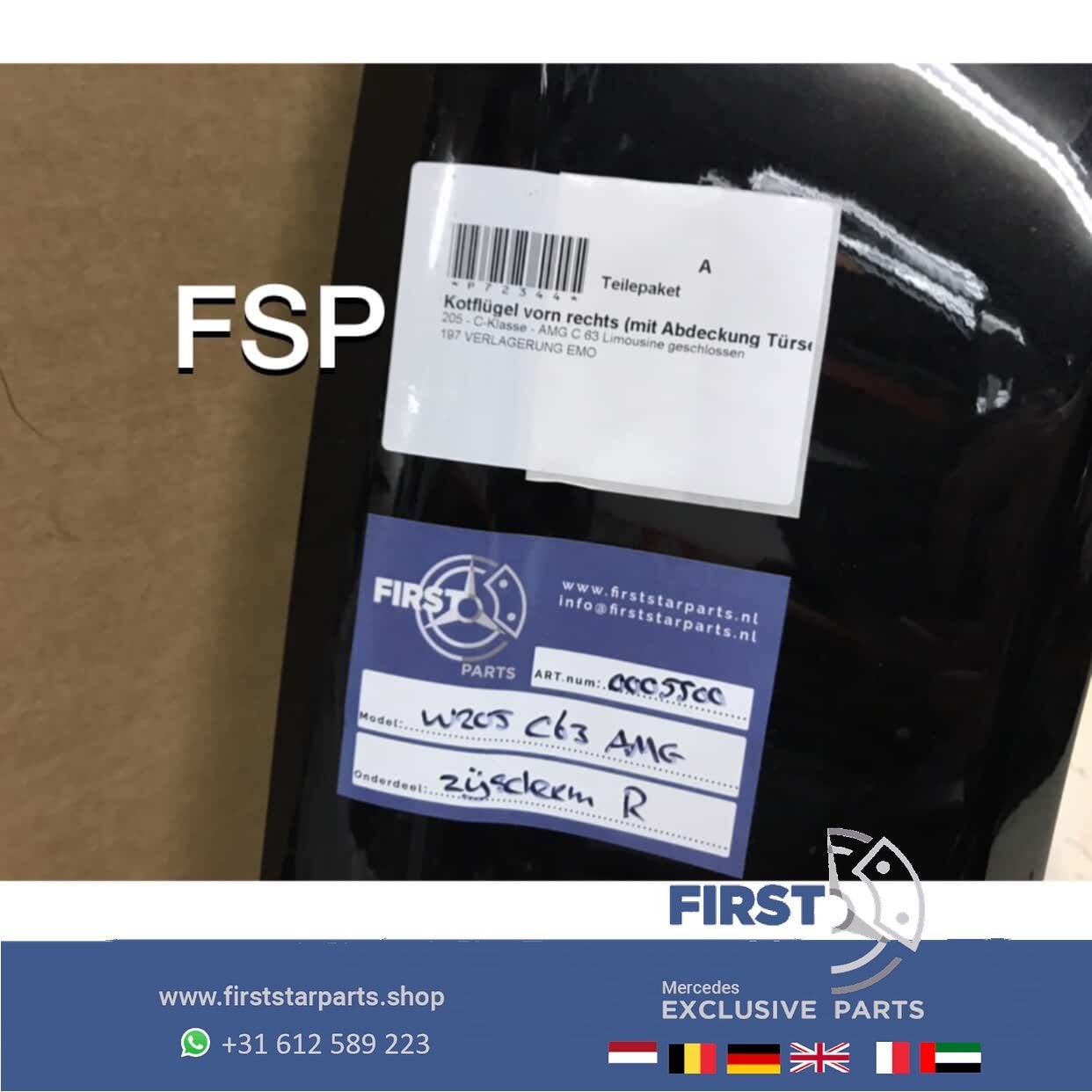 W205 C63 AMG Zijscherm rechts Mercedes C Klasse 63 scherm 20, -, Garde-boue, Utilisé, -